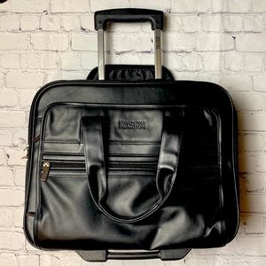 Leather Rolling Laptop Briefcase